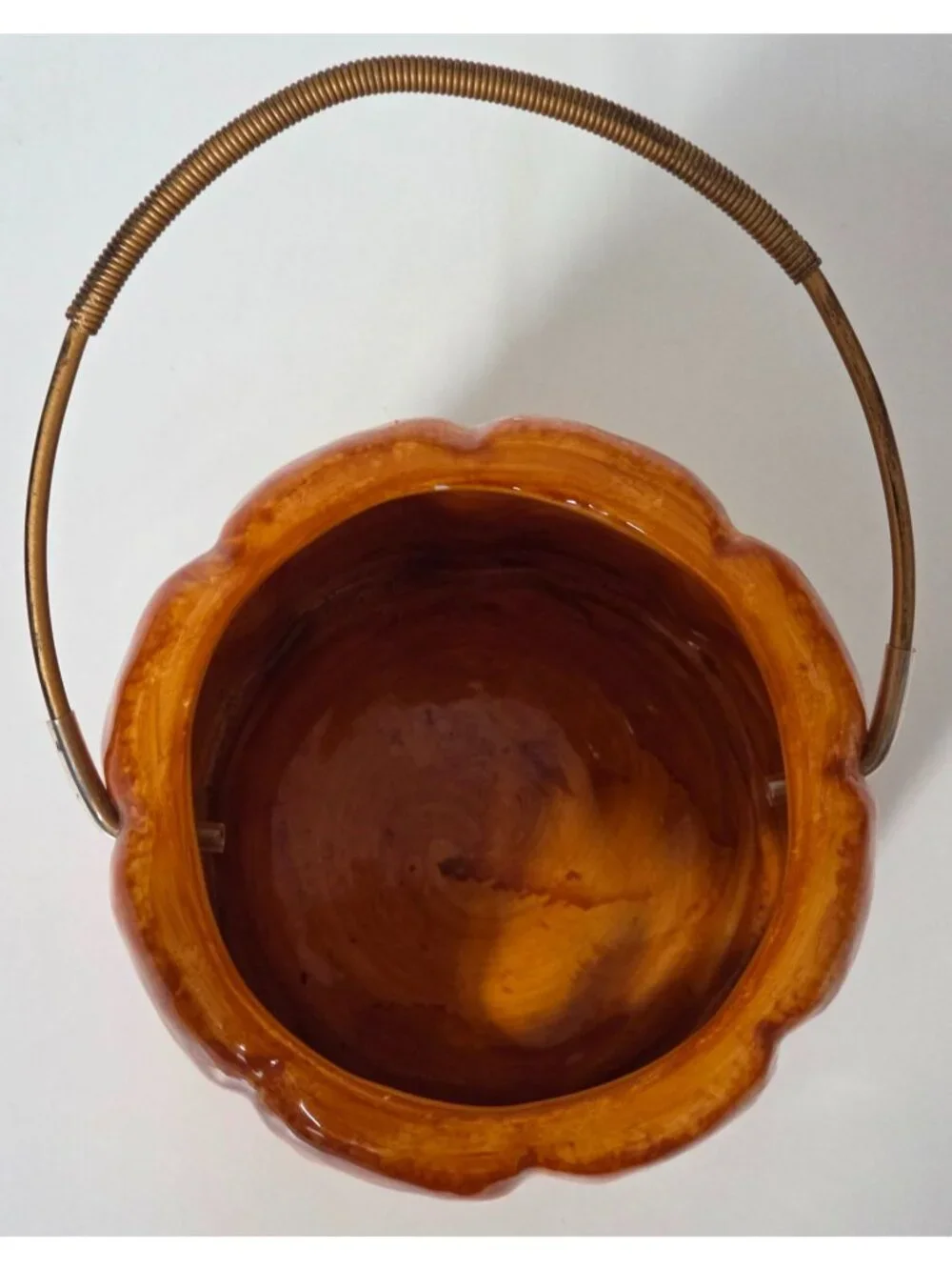 Russ Berrie Jack O Lantern Pumpkin Candle Holder Ceramic Halloween 26652